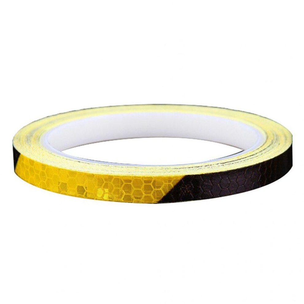 (black,orange) MTB Cycling Wheel Rim Light Reflective Sticker Adhesive Warning Stripe Decal