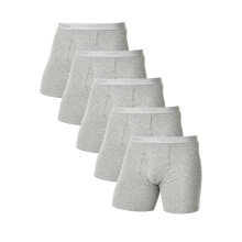 Comfneat Meskie bokserki 5-pak Super rozciagliwa bielizna Bawelna Spandex Bez metki (szary melanz pakiet-5 S)