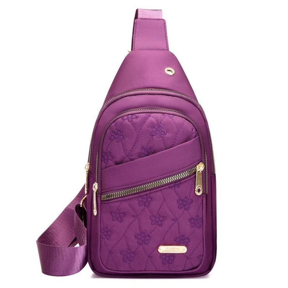(purple) Women Small Sling Backpack Ladieschest Bag Daypack Crossbody Backpack For Travel Sports Running Hiking