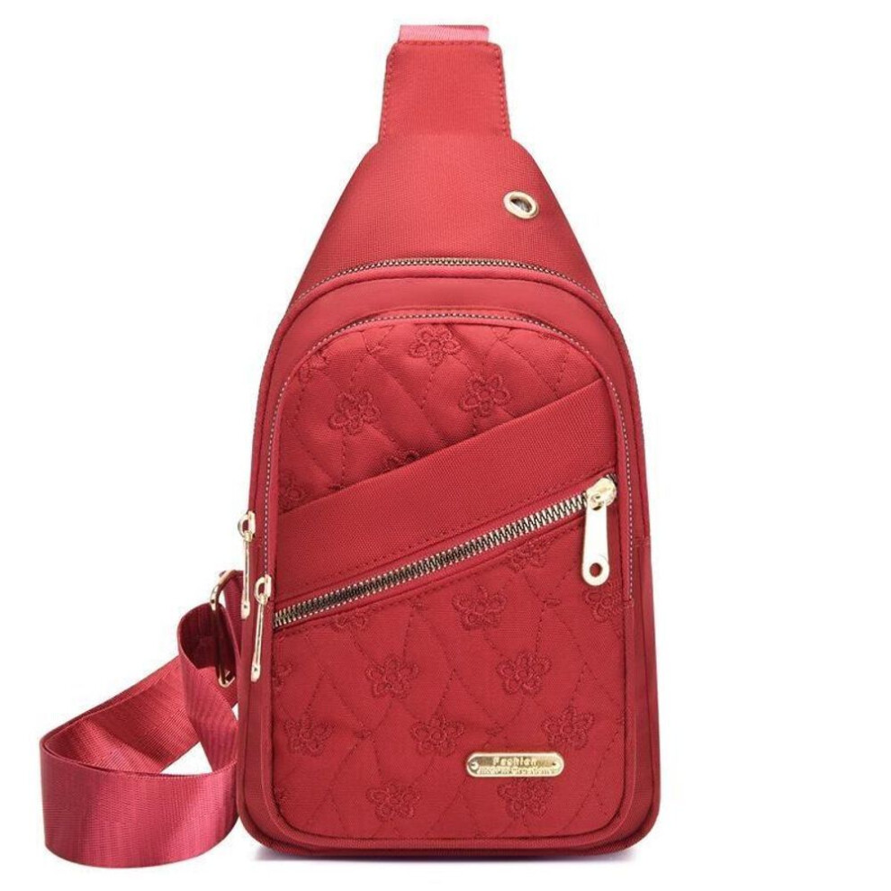 (red) Women Small Sling Backpack Ladieschest Bag Daypack Crossbody Backpack For Travel Sports Running Hiking