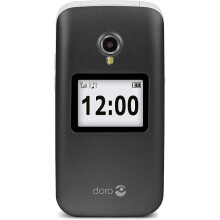 Doro2424 Dual SIM Unlocked Basic Mobile Phone for Seniors with Large Colour Display, Big Buttons and Emergency Button (Black)