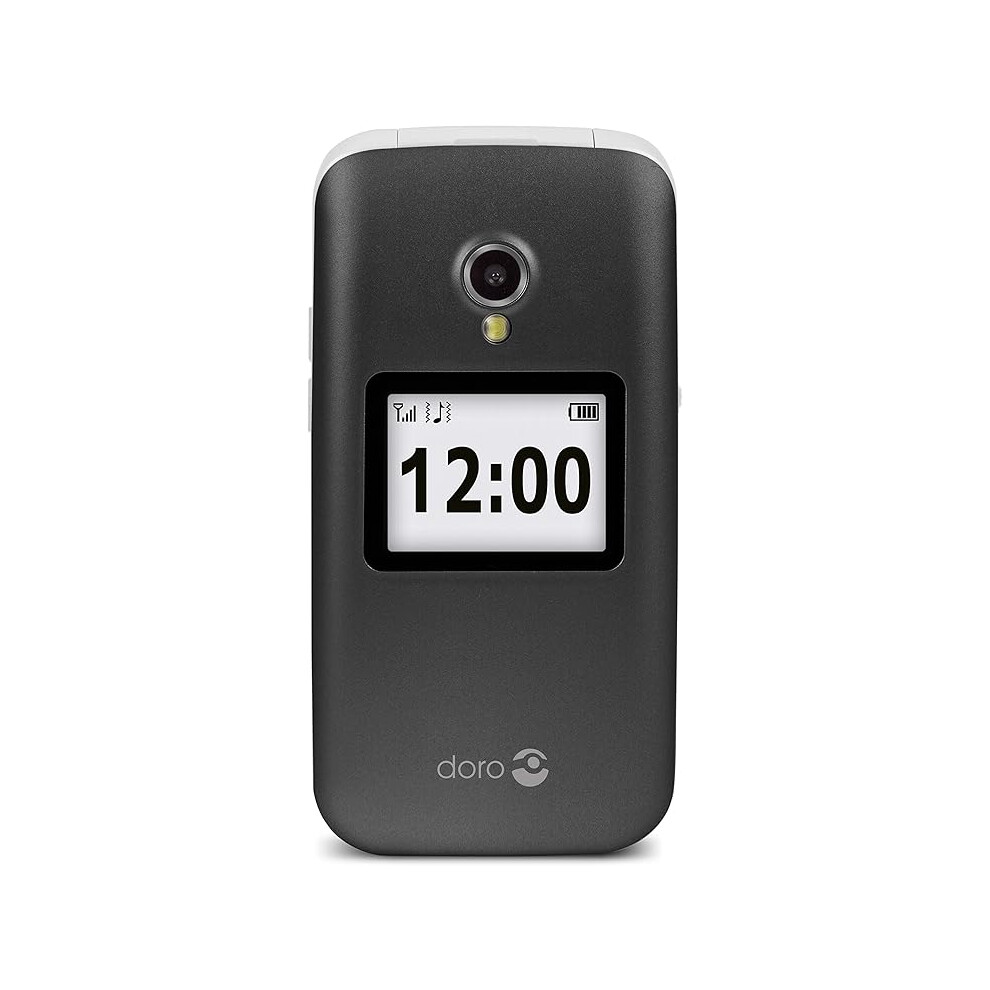 Doro2424 Dual SIM Unlocked Basic Mobile Phone for Seniors with Large Colour Display, Big Buttons and Emergency Button (Black)