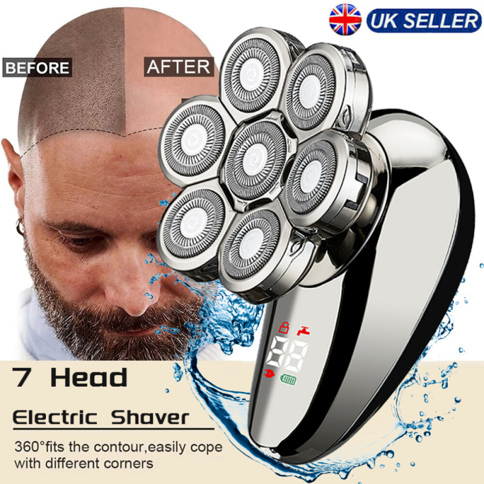 Electric Shaver 7 Head 7D Razor Bald Beard Hair Skull Trimmer Beard Remover Menï¼