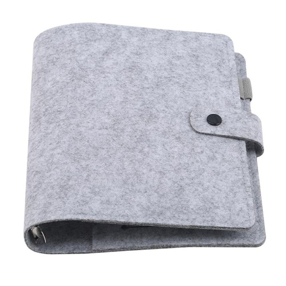 (light gray, A5) A5/A6 Felt Loose-leaf Notebook Diary Shell 6 Holes Replacement Cover Binder Without Inner Pages