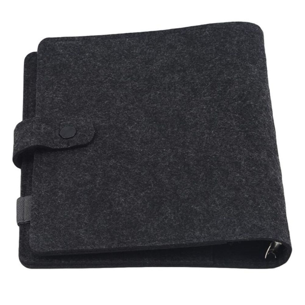 (dark gray, A6) A5/a6 Felt Loose-leaf Notebook Diary Shell 6 Holes Replacement Cover Binder Without Inner Pages