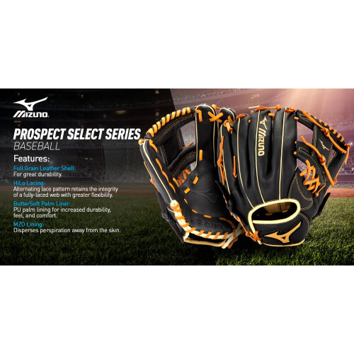 Mizuno GPSL1151 Prospect Select Serie Infield/Pitcher Baseballhandschuh 11.5", Deep III Web, Rechtswurf 2