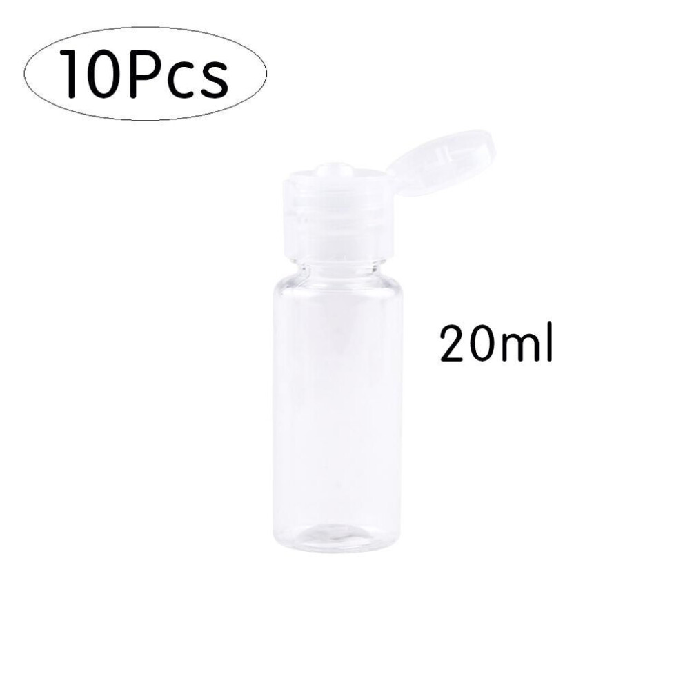 (20ml) 10pcs 10/20/30/50/60 Plastic Empty Bottles With Flip Cap Refillable Cosmetic Bottles Shampoo Toner Lotion Free Squeeze Container