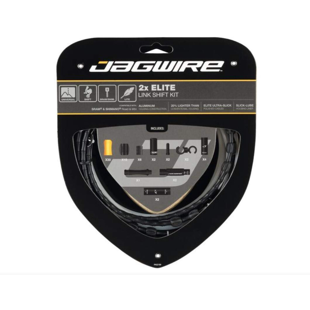 Jagwire Unisex_Adult 2X Elite Link Shift Kit Condotti Deragliatore E Cavi