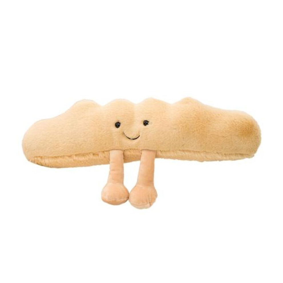 (D) Simulation Bread Croissant Baguette Pillow Soft Toast Bread Plush Stuffed Toy Lumbar Back Hug Nap Cushion Long