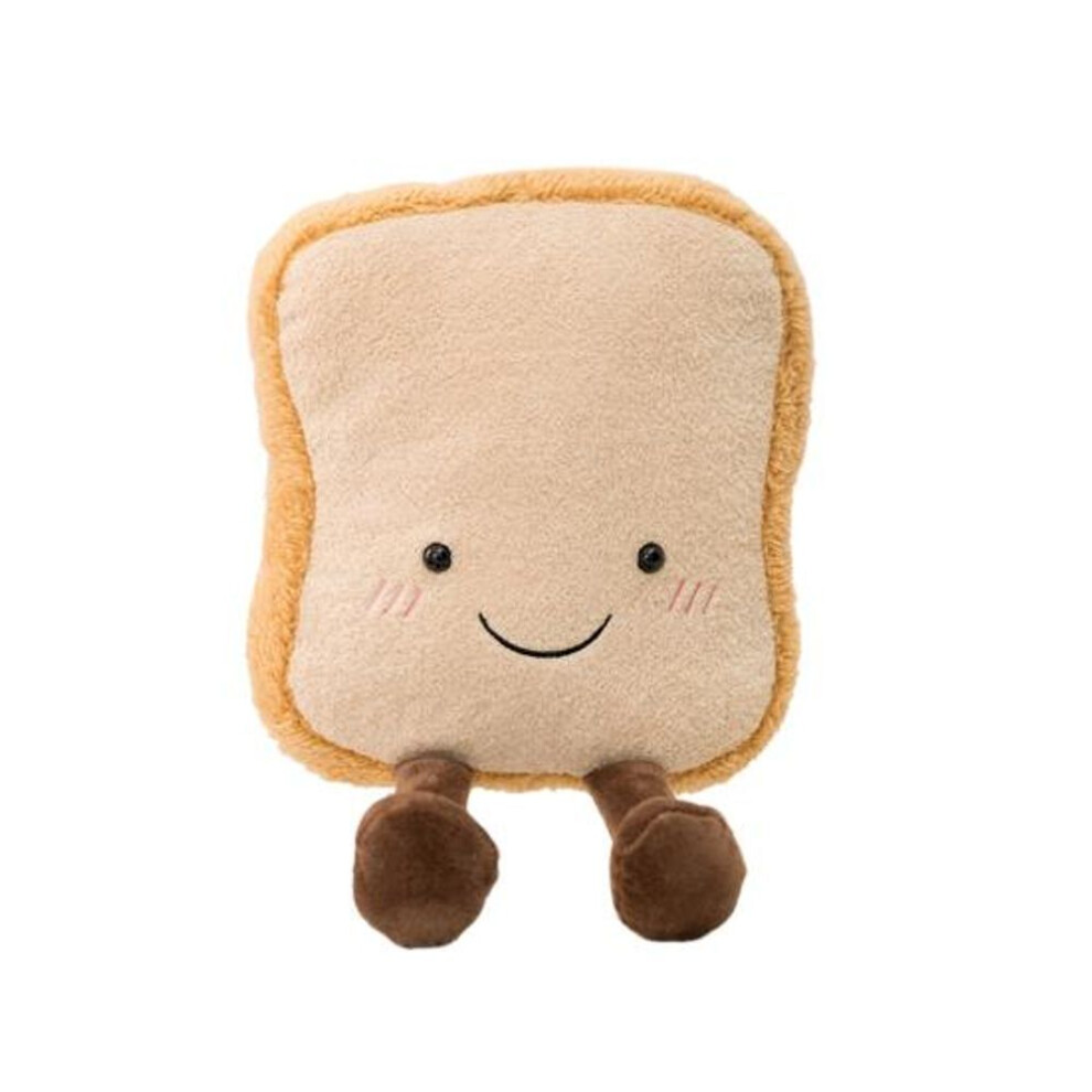 (B) Simulation Bread Croissant Baguette Pillow Soft Toast Bread Plush Stuffed Toy Lumbar Back Hug Nap Cushion Long