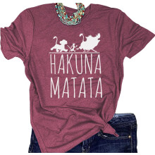 Selectees Kvinder grafisk sjov t -shirt s?de tees r?d lille