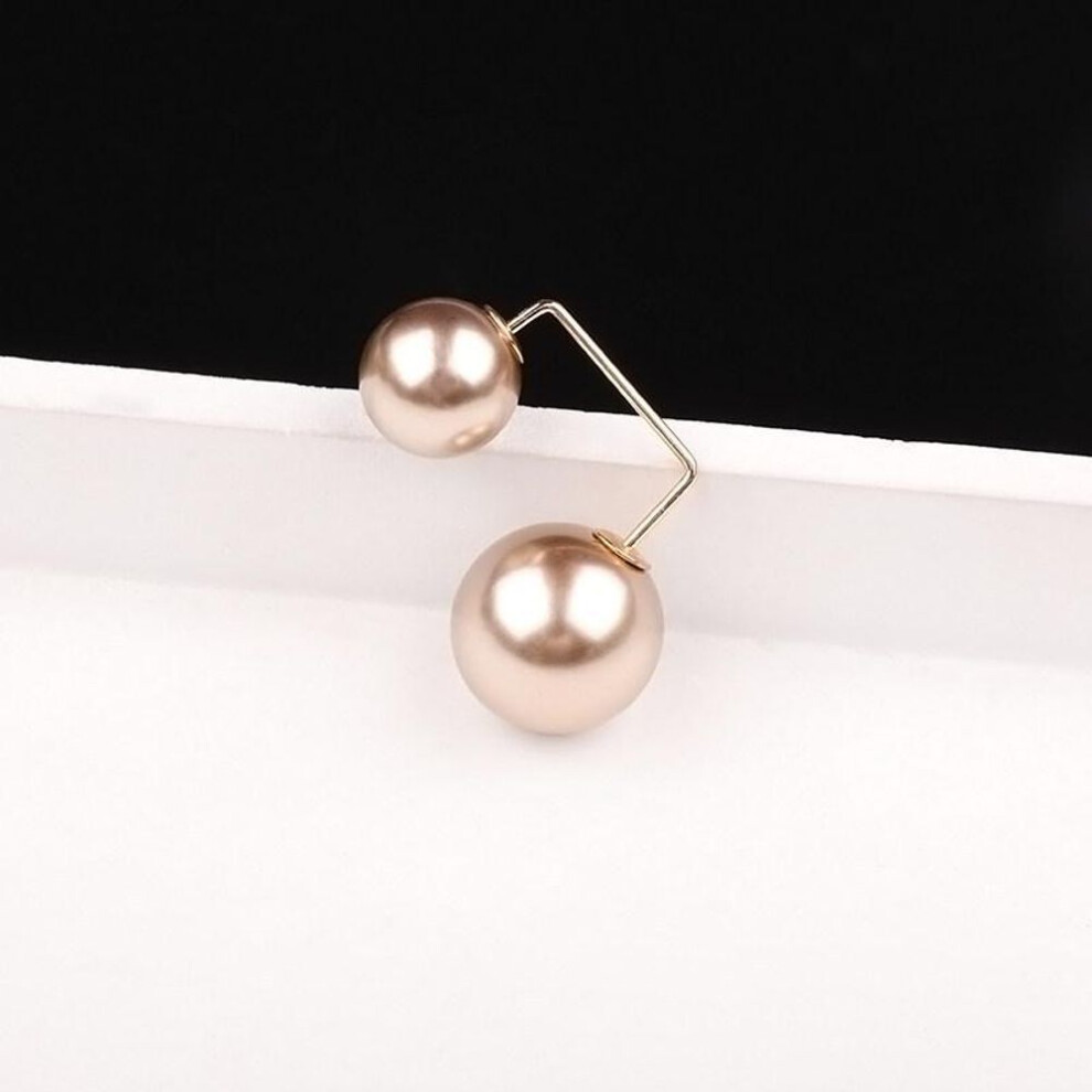 (gold) Fixed Clothes Brooch Pin Simulation Pearl Scarf Shawl Clip Buckle Sweater Cufflink Brooch Ladies Jewelry