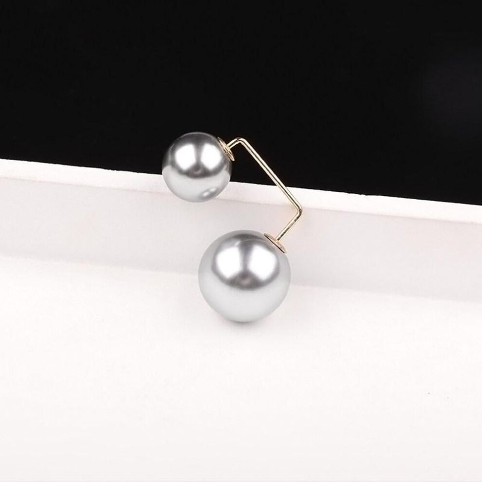 (silver) Fixed Clothes Brooch Pin Simulation Pearl Scarf Shawl Clip Buckle Sweater Cufflink Brooch Ladies Jewelry