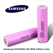 (4 PACK) SAMSUNG SDI ICR18650 26F Li-Ion Rechargeable Battery 2600mAh 3.7V 20A PINK For SAMSUNG 18650 26F - Rechargeable Lithium Battery