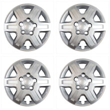 Novas capas de rodas Hubcaps se encaixam em 2008-2013 Dodge Grand Caravan; 16 polegadas; 6 falou; Cor prateada; Pl   stico; Conjunto de 4; Parafuso