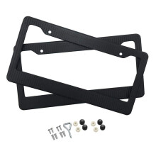 BLVD-LPF Overhold din luksusbil Carbon Fiber Painted Style Black Front Break Licesplate Frame Cover med skrue (pakke med 2)