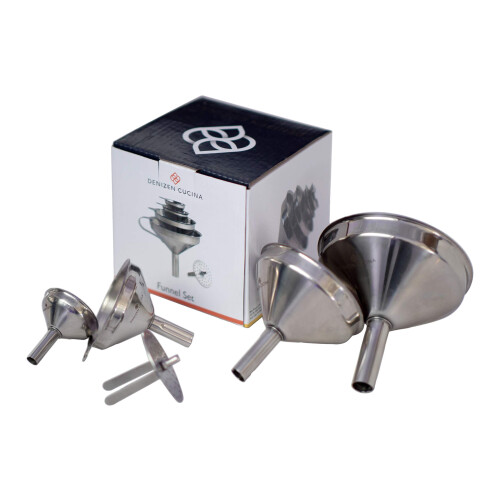 4 Pc Stainless Steel Funnel Set