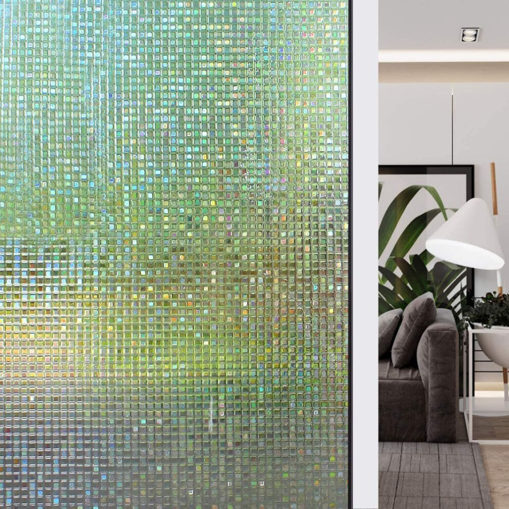 (A008) 40x300cm Window Privacy Film, Decorative Window Clings, Uv Blocking Window Coverings Static Cling Non Adhesive Door Window Stickers