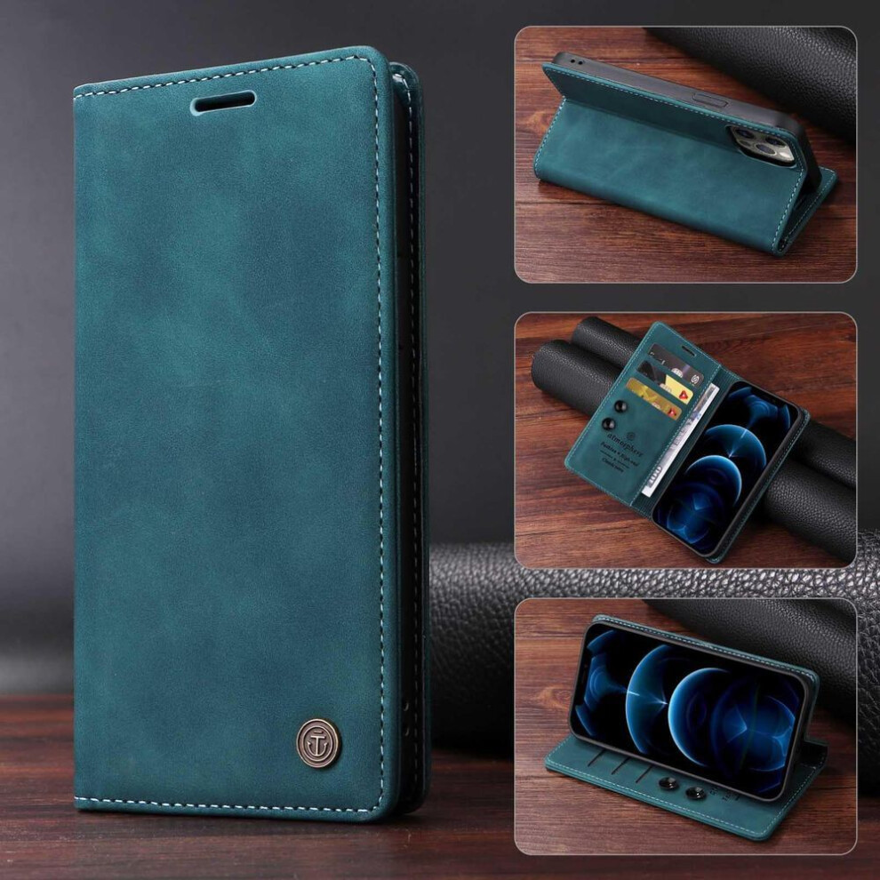 Photos - Case Vstarcam  For Samsung S24 Ultra S23 Plus S22 Flip  Vintage Leather Card Slot Wallet Holder Cover for Gala (blue, Samsung S20 Plus)