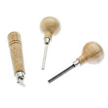 Conjunto de Ferramentas para Definição de Pedras SE, 3 Peças, Pusher de Ponta e Bezel, Cabos de Madeira Ergonômicos