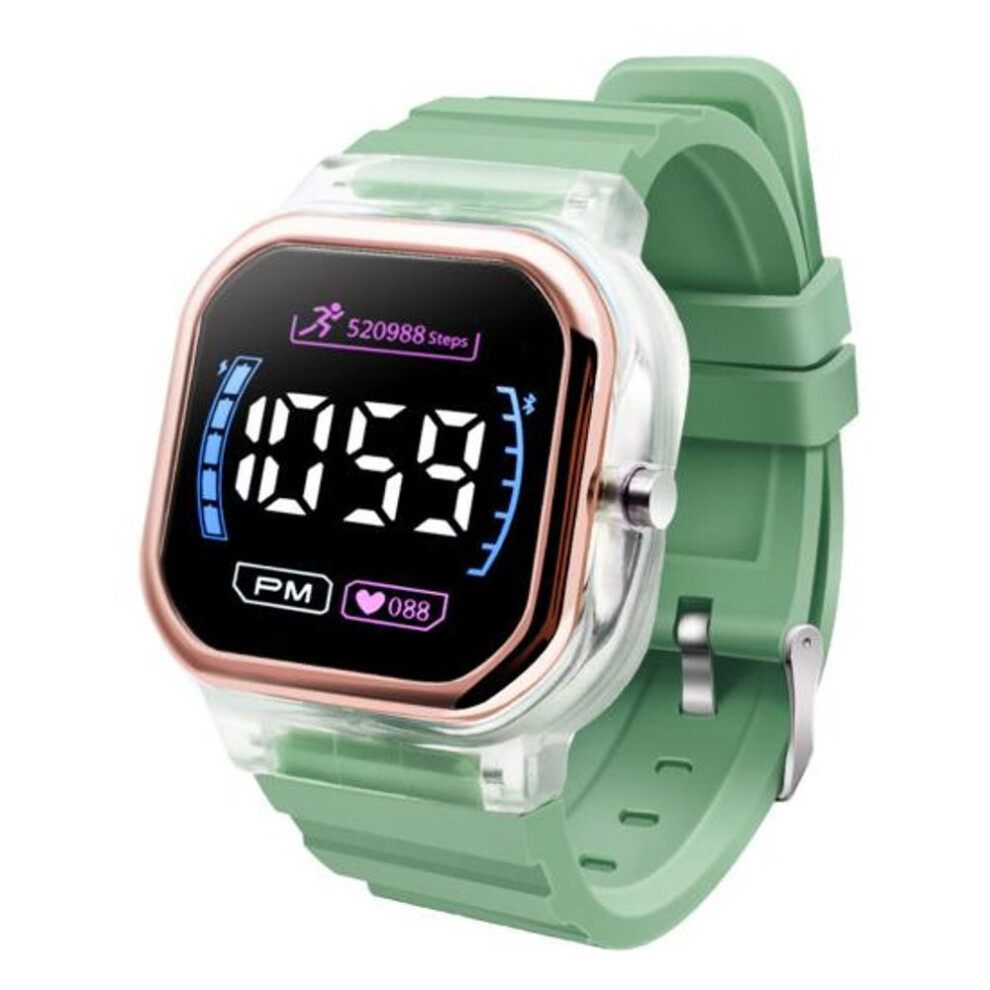 (light green) Electronic Watch Luminous Life Waterproof Square Dial Student Sports Led Digital Wrist Watch For Daily Wear