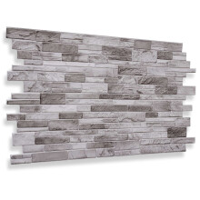 (Light Grey, Set of 20) 3D Wall Panels (96x48cm) Brick & Stone Effect Wall Cladding Panels