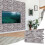 (Light Grey, Set of 4) 3D Wall Panels (96x48cm) Brick & Stone Effect Wall Cladding Panels 6