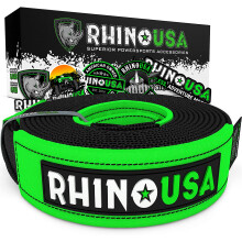 Cinghia di traino Rhino USA Tree Saver (7,6 cm x 2,4 m) - Resistenza alla rottura 14.500 kg - Cinghia di recupero di emergenza con estensione per