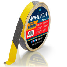 (Hazard, 25mm x 18.3m) Hazard Non Slip Tape Roll Pro Standard Grade - Anti Slip Traction for Indoor/Outdoor Use