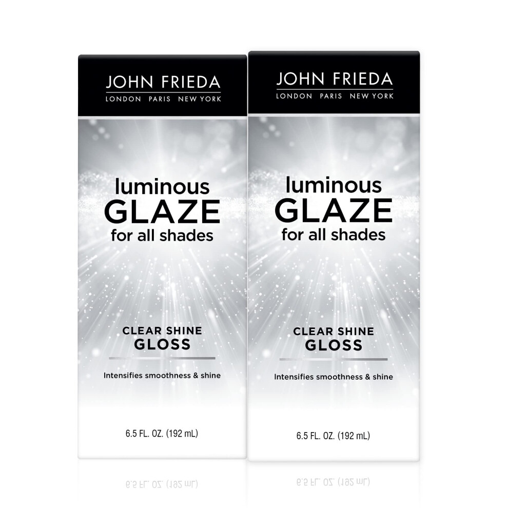 John Frieda Luminous Glaze Clear Shine Hair Gloss  Anti-Fade  Color Enriching Gloss  Safe for Color Treated Hair  6.5 oz (Pack of 2)