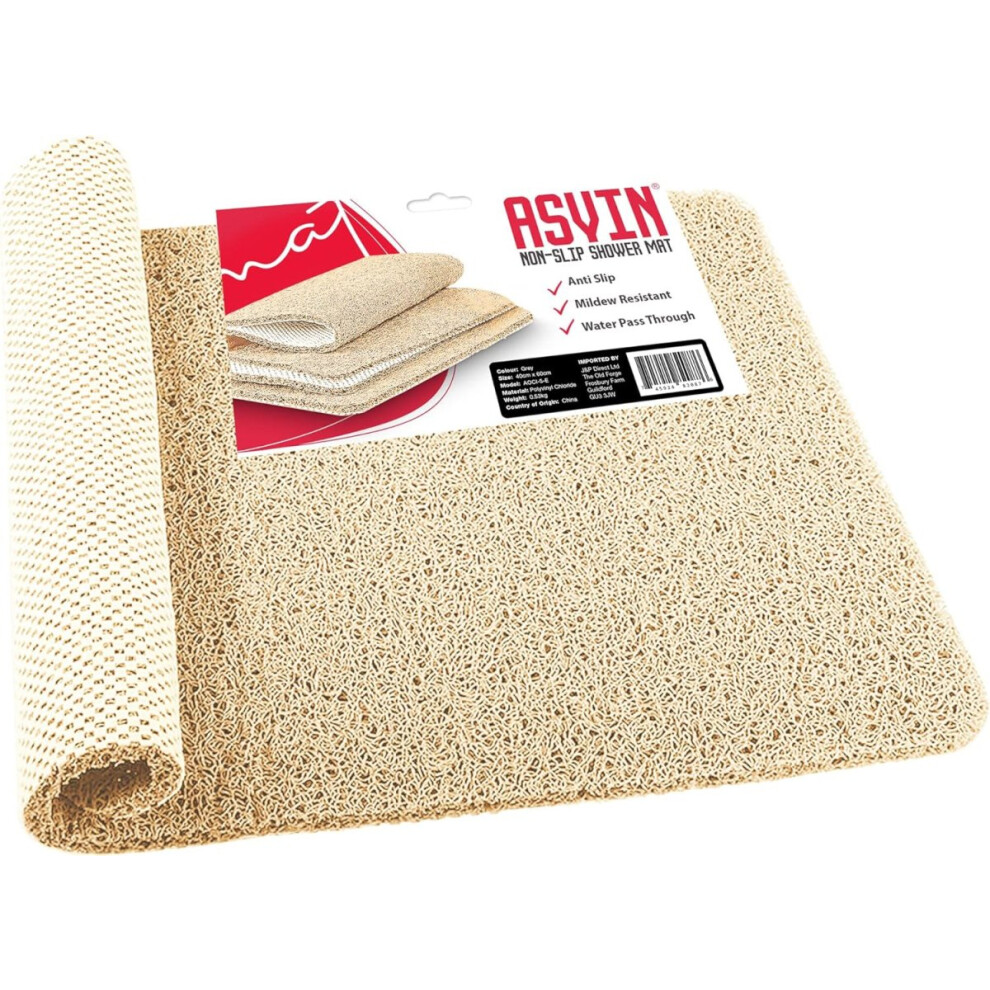 (Beige, 40 X 60 Cm (Rectangular)) Large Anti-Slip Bath and Shower Mat for Wet Areas - Quick Drying-image-OPC-PG26DDM-NEW