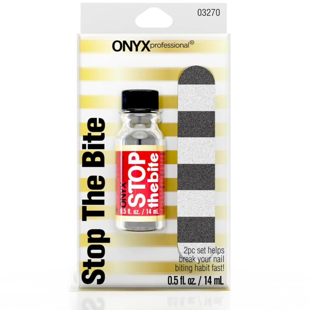 Ballarini Professionale Onyx Professional Stop The Bite Nail Biting Deterrent Polish 0.5 Fl Oz - Helps Nails Grow & Can Be Used As A Top Or Base Coat