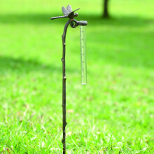Regenmesser, Libellen-Gartenpfahl SPI Home Aluminium-Messgert fr Niederschlag