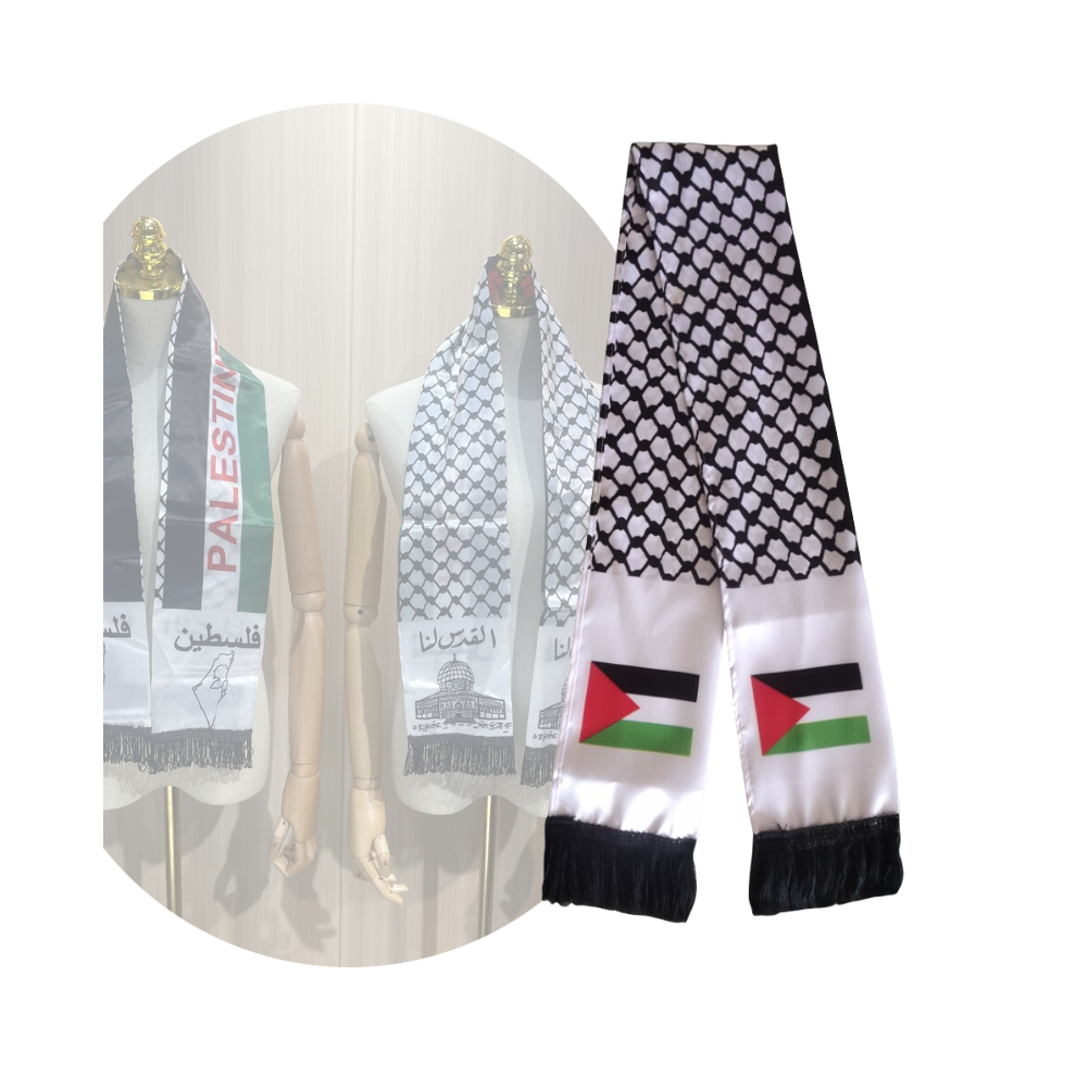 Support Gaza Palestine Flag Printing Polyester Scarf Fan Gift Souvenir Football