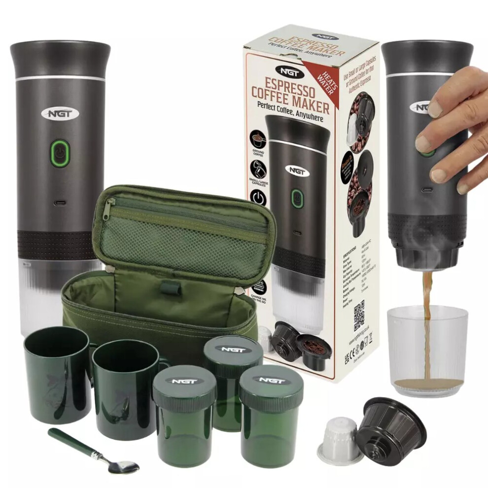 NGT Portable Espresso Coffee Machine USB Fishing Latte Mixer G + NGT Brew kit