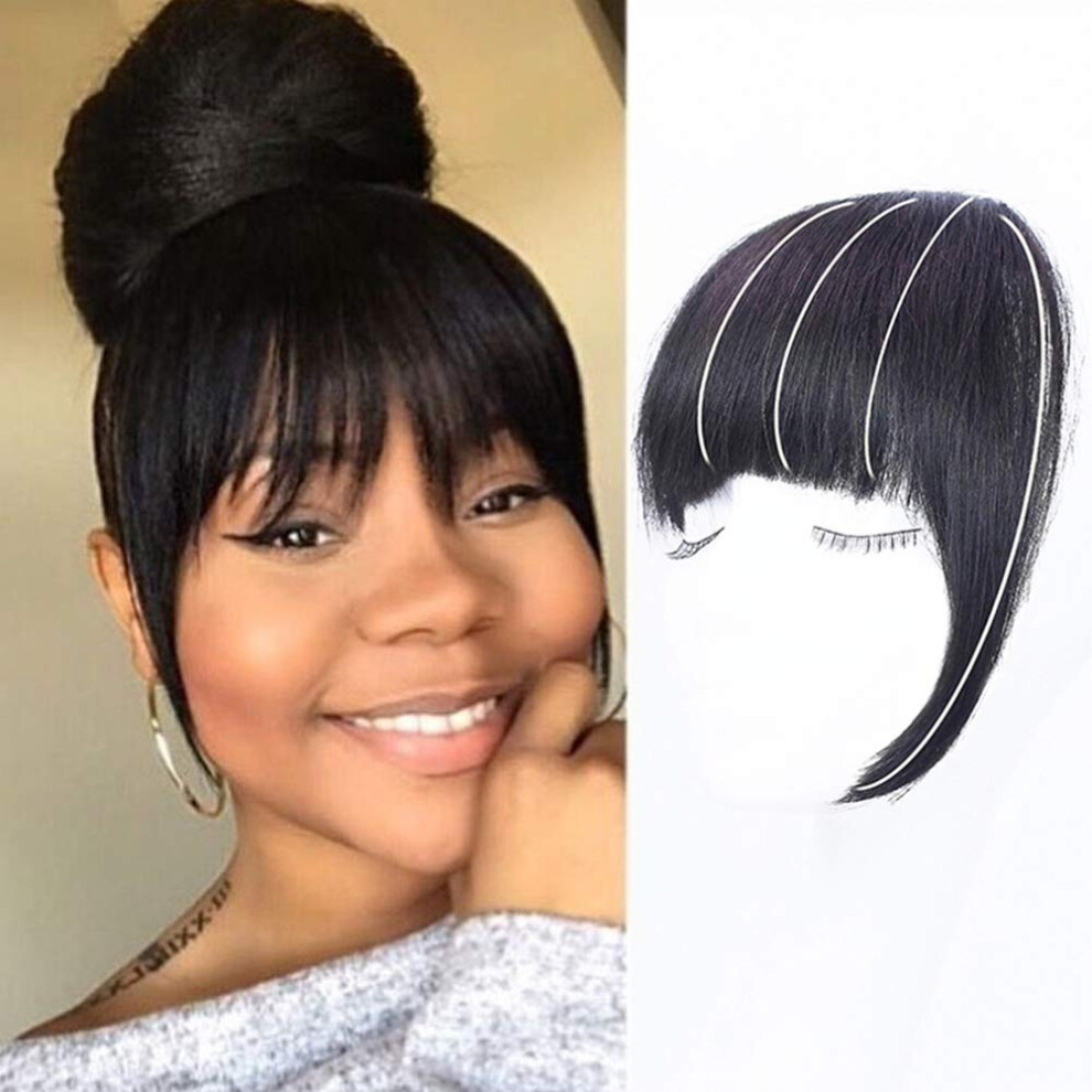 Clip in Bangs Natural Black Bangs Clip in Fringe Hair Extensions Remy
