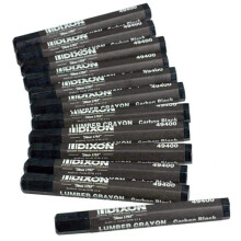 Dixon 49400 Crayons de Marcação de Madeira, Preto, Pacote com 12