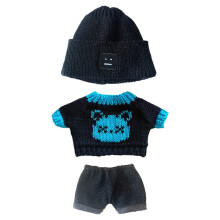 Niannyyhouse 20cm plys dukke t?j hat killing sweater flanger jeans kpop dukke t?j (sort+bl?)