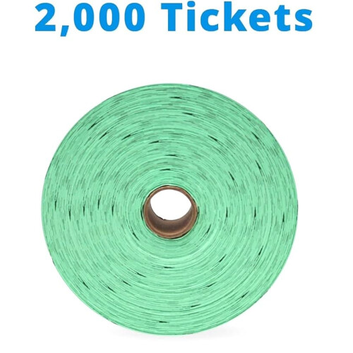 INDIANA TICKET CO. 2,000 Πράσινα Λαχεία Διπλής Ρολής, Ποιοτικά 50/50 για Εκδηλώσεις 1