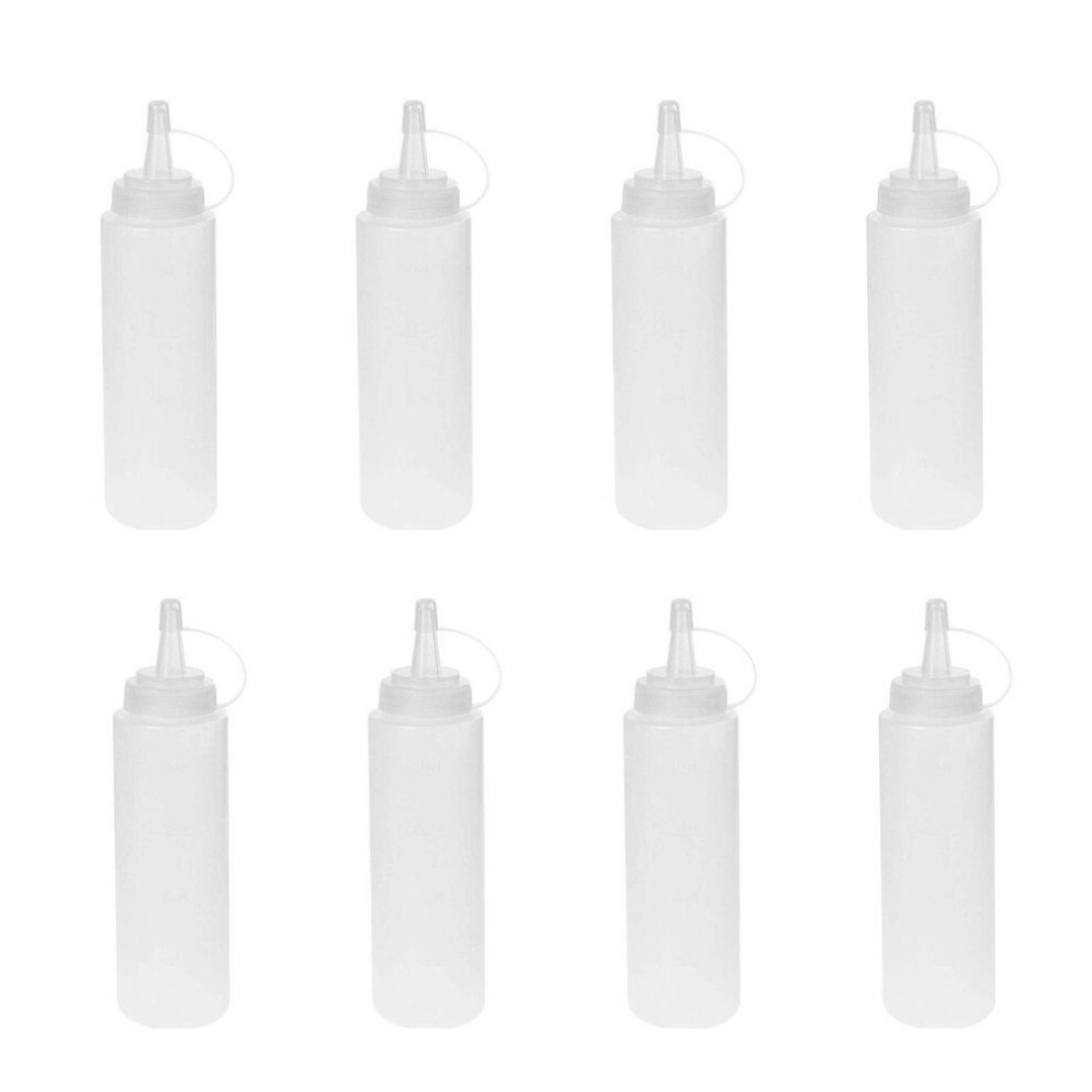 (as the picture) 8-pack Multipurpose Condiment Bottles For Dressing, More – Reusable Plastic Containers With Lids,  , Dishwasher Safe By 8 Oz/240 Ml