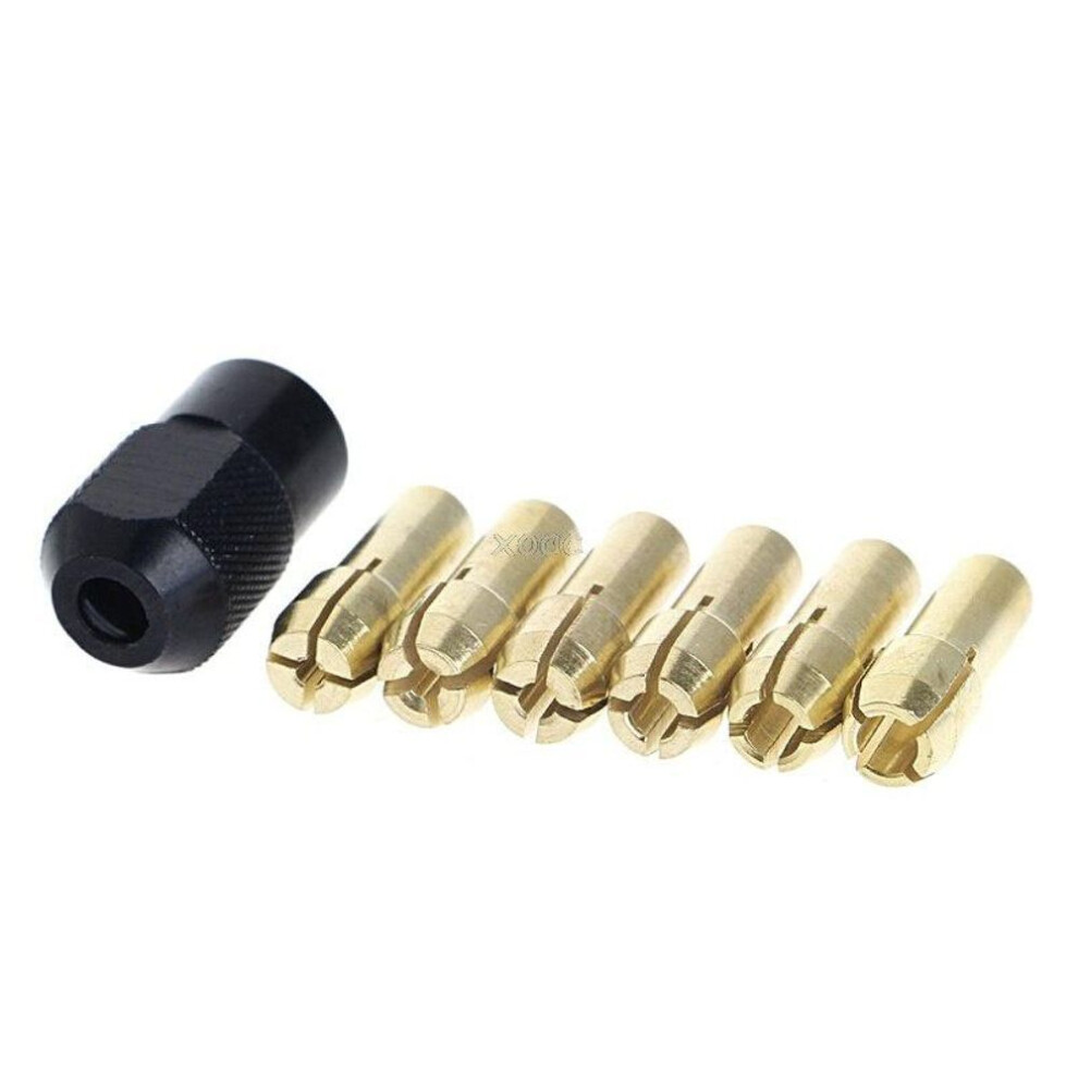 7pcs/lot Mini Drill Chucks Adapter 1.0mm-3.2mm Dremel Mini Drill Chucks Chuck Adapter Micro Collet Brass For Power Rotary Tool