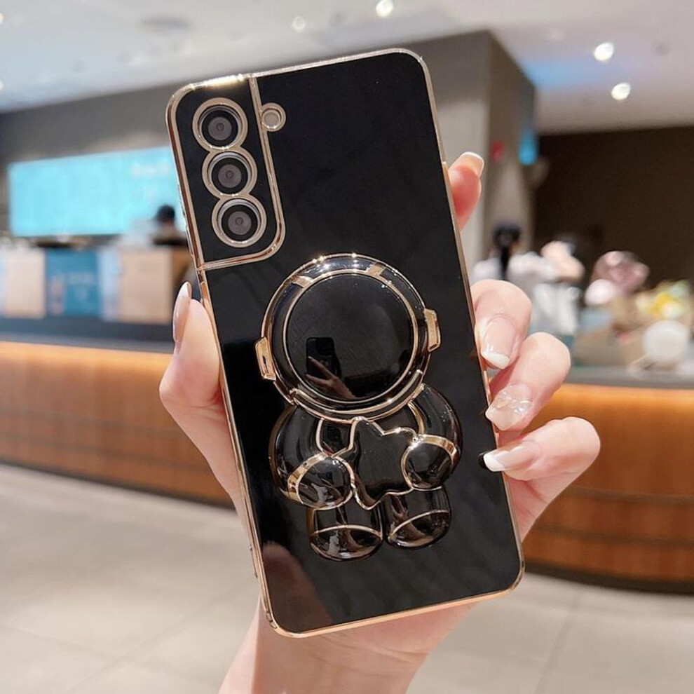 (black, Samsung S20 Plus) Astronaut Plating Tpu 3D Stereo Bracket Phone Case For Samsung S24+ S23 Plus Note 20 S22 S20 Ultra S21 Fe A71 4g A13 A54 A14 A24 5g