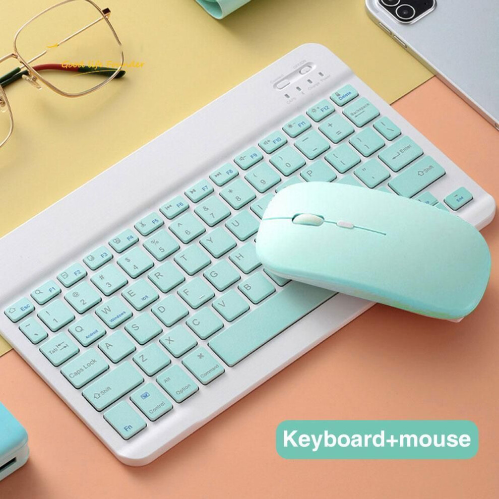 (, Keyboard+Mouse) Bluetooth Wireless Keyboard And Mouse Russian French Portugue Spanish Korean Language For Android Ios Windows Phone Tablet Ipa Green 8438528826369