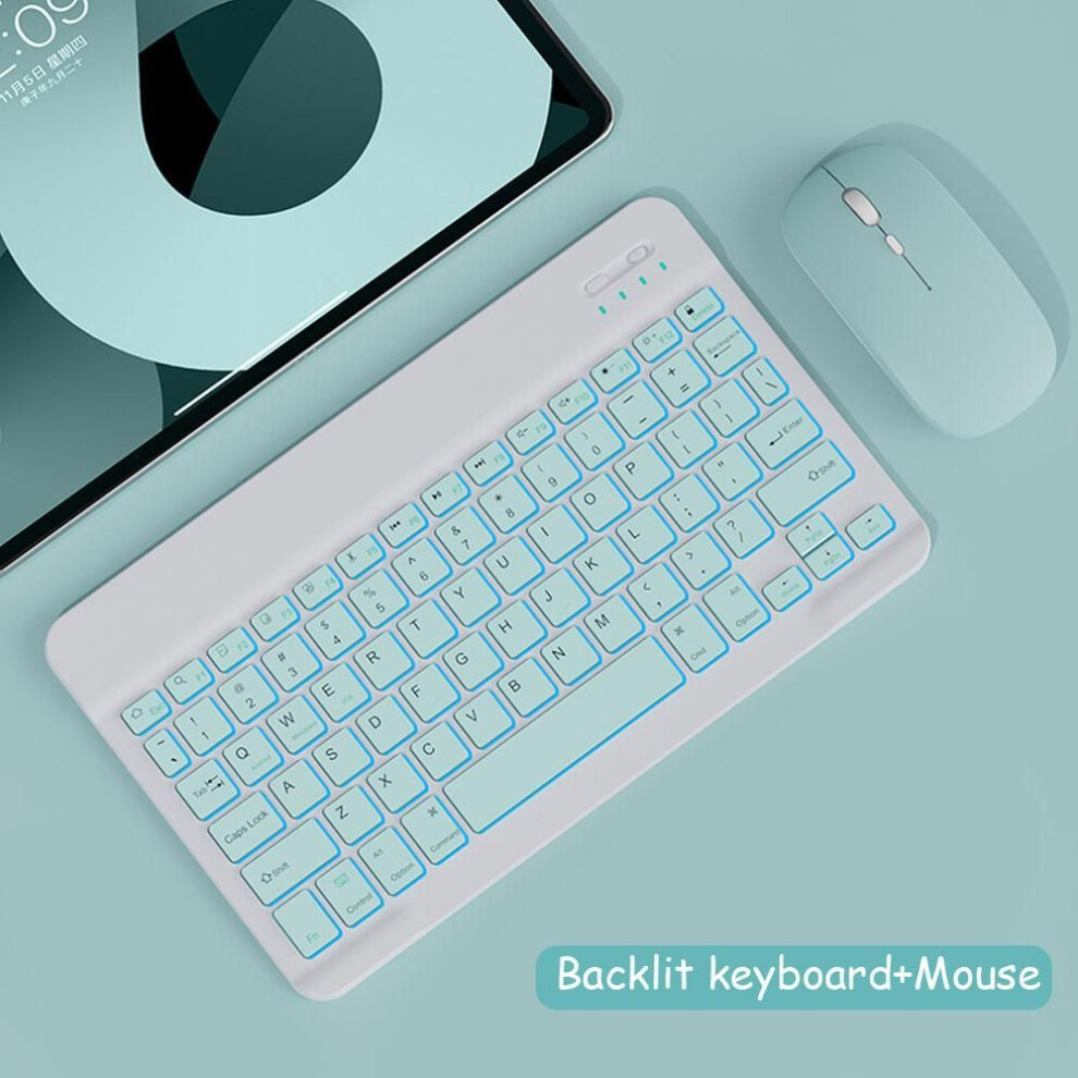 (, Rgb Keyboard+Mouse) Bluetooth Wireless Keyboard And Mouse Russian French Portugue Spanish Korean Language For Android Ios Windows Phone Tablet Green 8438529031748