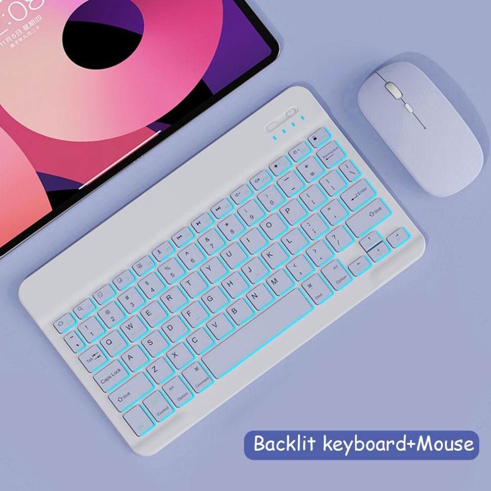 (, Rgb Keyboard+Mouse) Tooth Wireless Keyboard And Mouse Russian French Portugue Spanish Korean Language For Android Ios Windows Phone Tablet Blue 8438529994074