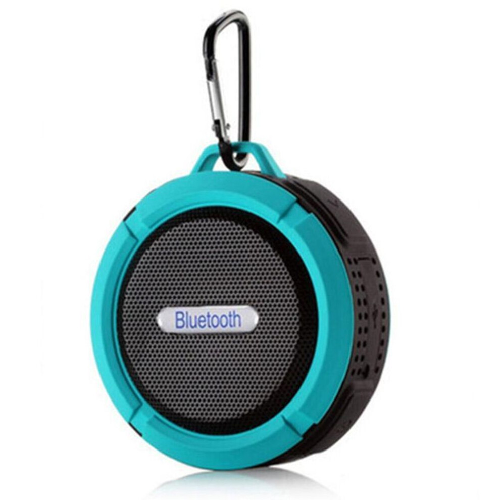 (light blue, C6) Portable Column Mini Bluetooth Speaker Waterproof Outdoor Shower Sound Box Wireless Car Subwoofer Loudspeaker For Phone Computer