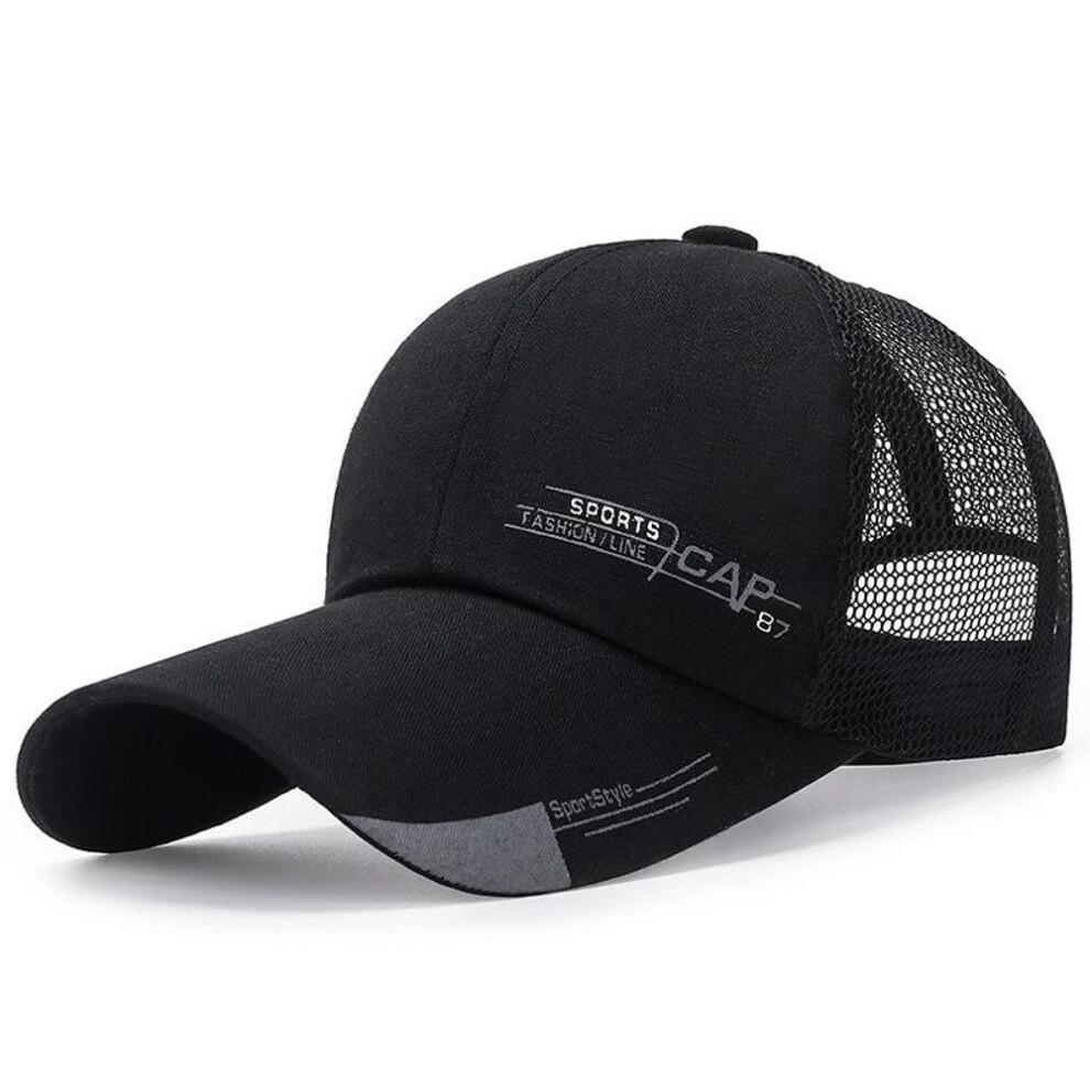 (black, 55-60cm) [northwood]long Brim Sports Mesh Cap Summer Mesh Hat Men Women Baseball Caps Dad Hat Trucker Cap