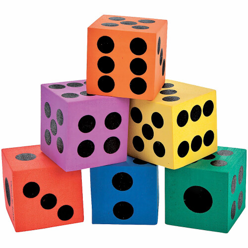 Fun Express - Sortiment af skumterninger - Leget?j - Spil - Indend?rs- og minispils?t - 12 stk. 1