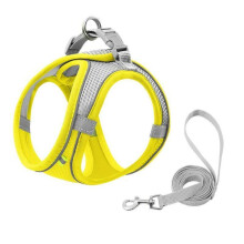 (yellow, S) Cat Harness Leash Set Escape Proof Kitten Harness For Cat Small Dog Breathable Puppy Pet Walking Lead Leash Cat Accessories