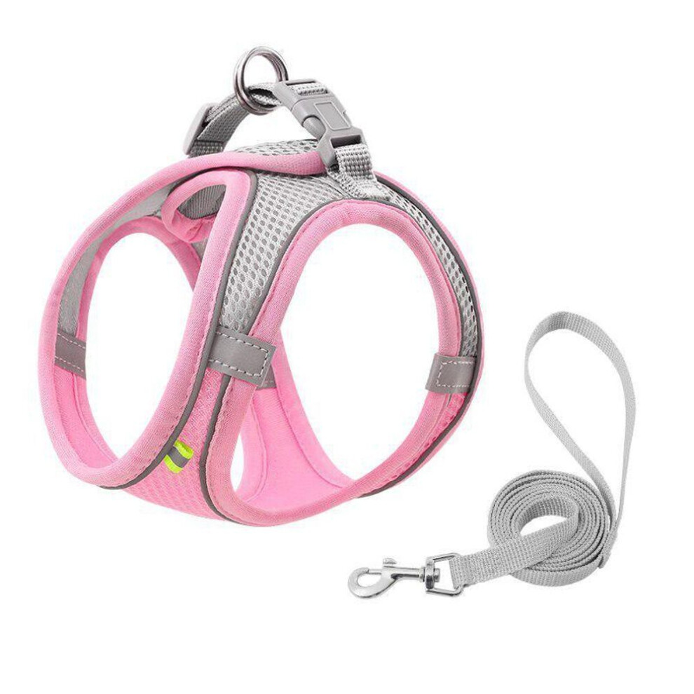 (, M) Cat Harness Leash Set Escape Proof Kitten Harness For Cat Small Dog Breathable Puppy Pet Walking Lead Leash Cat Accessories Pink